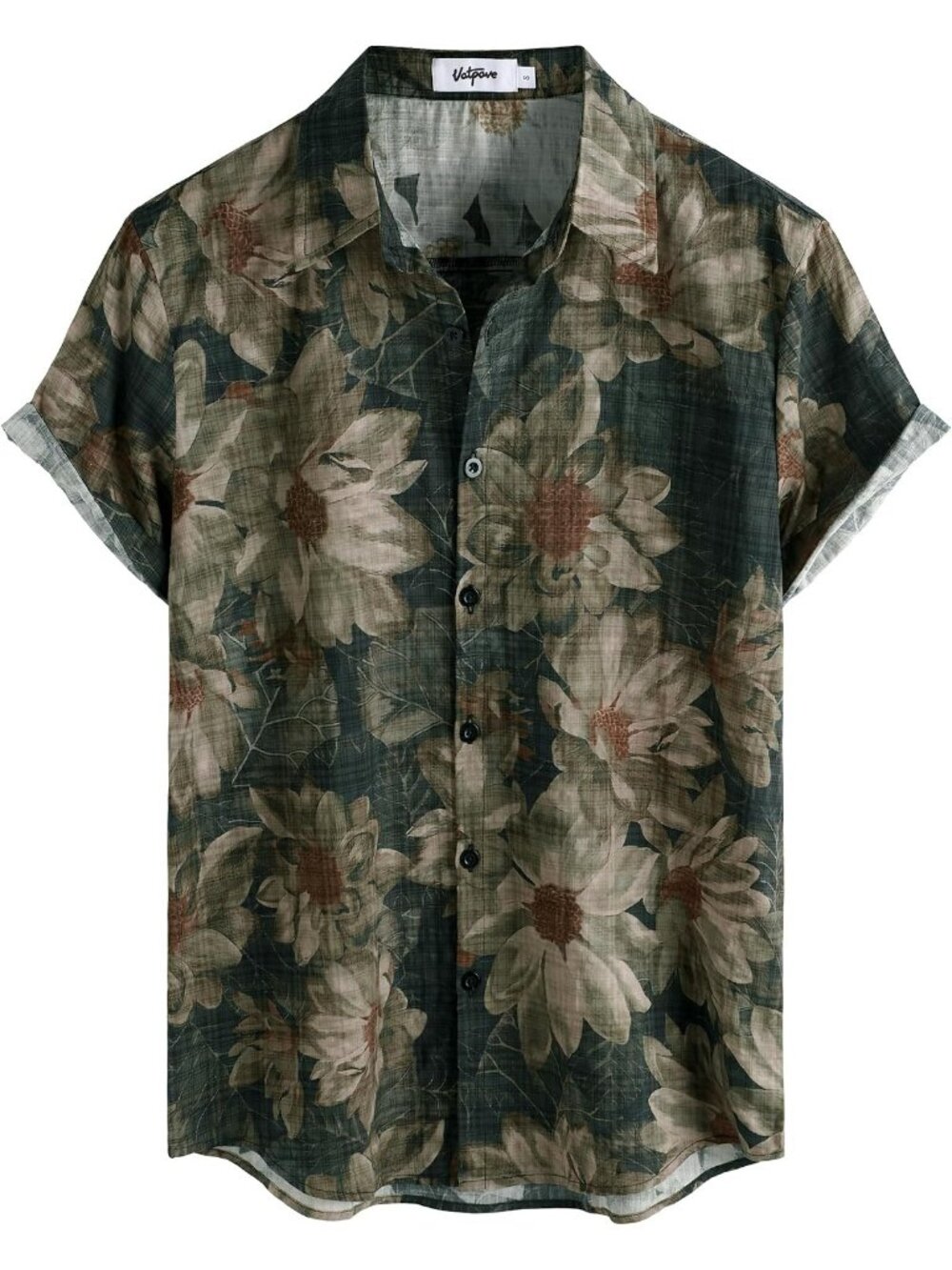 Men's Multicolour Hawaiian Short Sleeve Button Down Tropical Floral Beach Shirt
